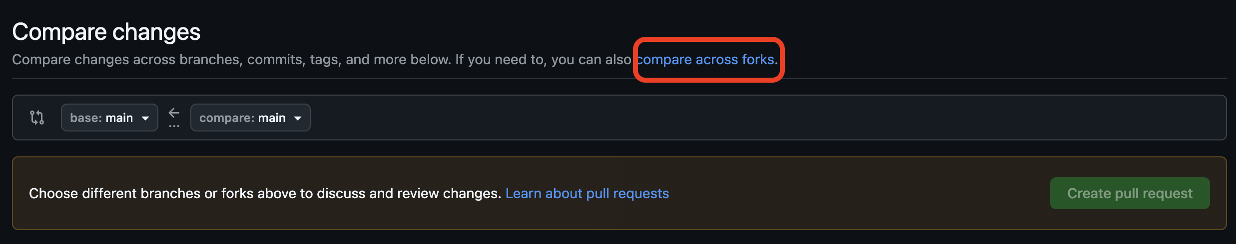 Compare across forks